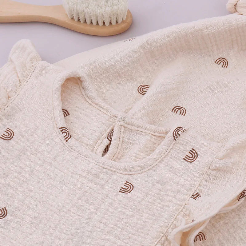 Newborn Teething Toy & Cotton Bib Wooden Set