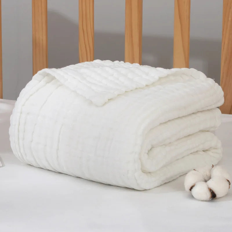 Baby Swaddle Blanket Organic Cotton Receiving Blanket Infant Kids Muslin Baby Swaddle Blanket Sleeping Quilt Bed Cover 6 Layers