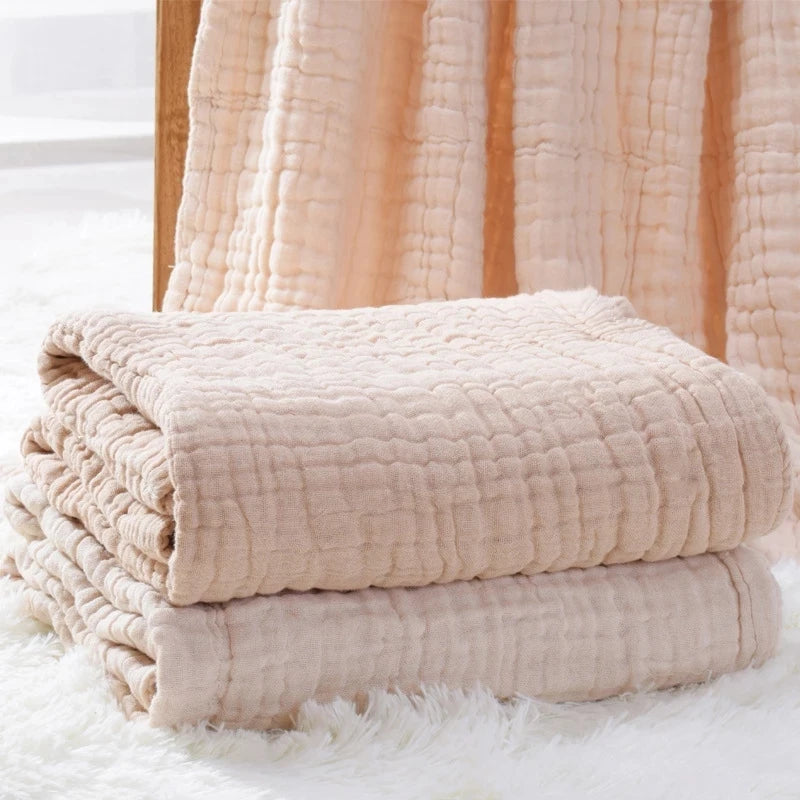 Baby Swaddle Blanket Organic Cotton Receiving Blanket Infant Kids Muslin Baby Swaddle Blanket Sleeping Quilt Bed Cover 6 Layers