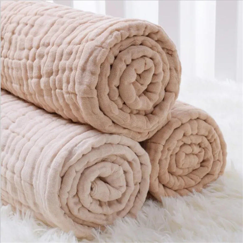 Baby Swaddle Blanket Organic Cotton Receiving Blanket Infant Kids Muslin Baby Swaddle Blanket Sleeping Quilt Bed Cover 6 Layers