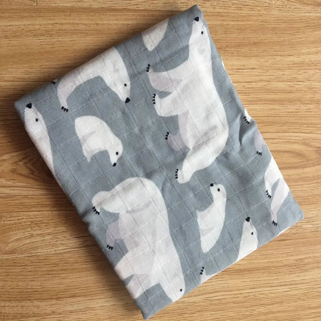 Muslin Bamboo Cotton Baby Blanket Swaddle - Soft and breathable