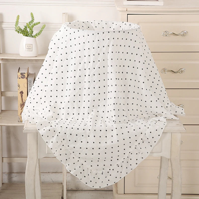 Ruffled Muslin Swaddle Blanket for New Born Infant Bedding Organic Baby Essentials