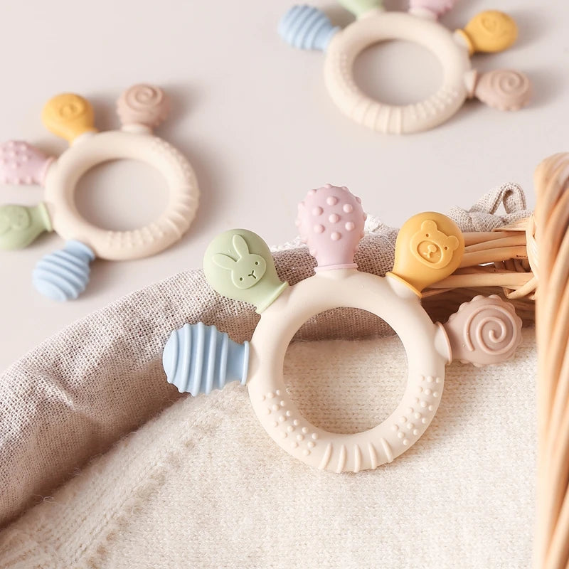 1pc Silicone Teether Toys for Toddler BPA Free