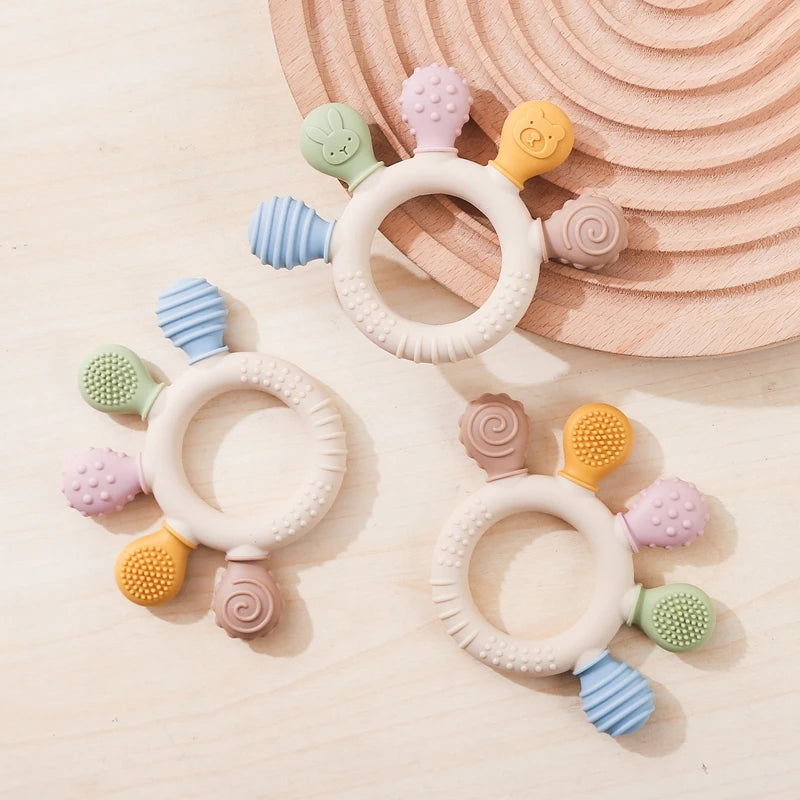 1pc Silicone Teether Toys for Toddler BPA Free