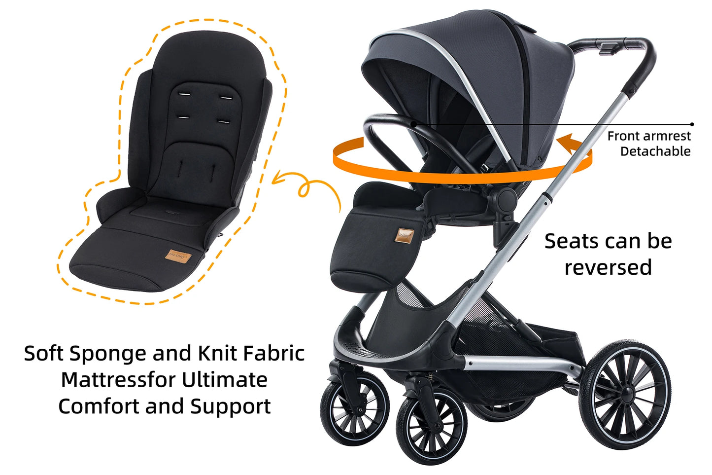 The Luxe Convertible Baby & Toddler Stroller