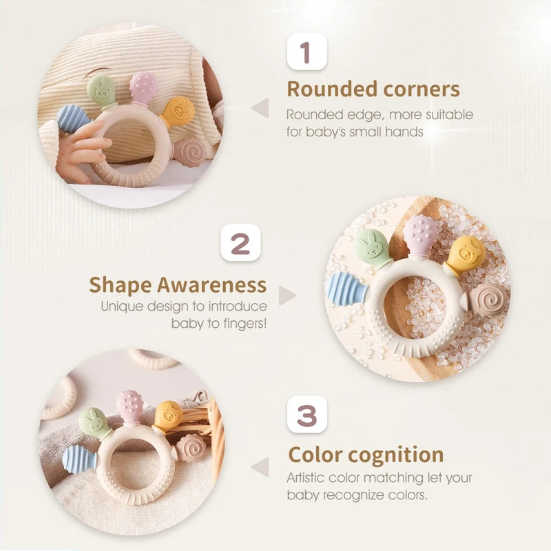 1pc Silicone Teether Toys for Toddler BPA Free