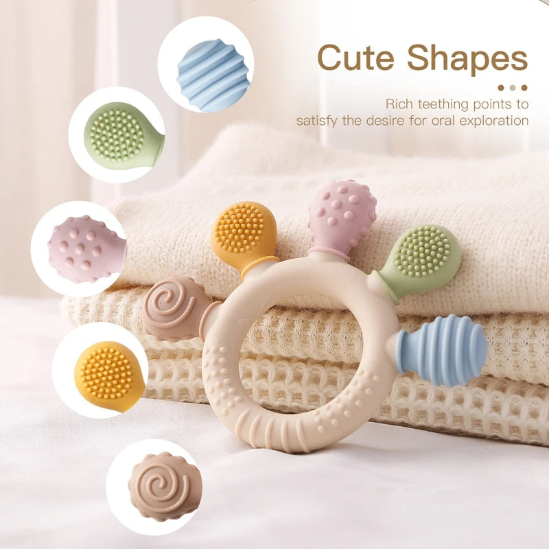 1pc Silicone Teether Toys for Toddler BPA Free