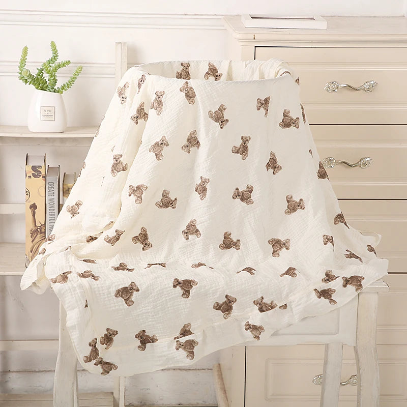 Ruffled Muslin Swaddle Blanket for New Born Infant Bedding Organic Baby Essentials