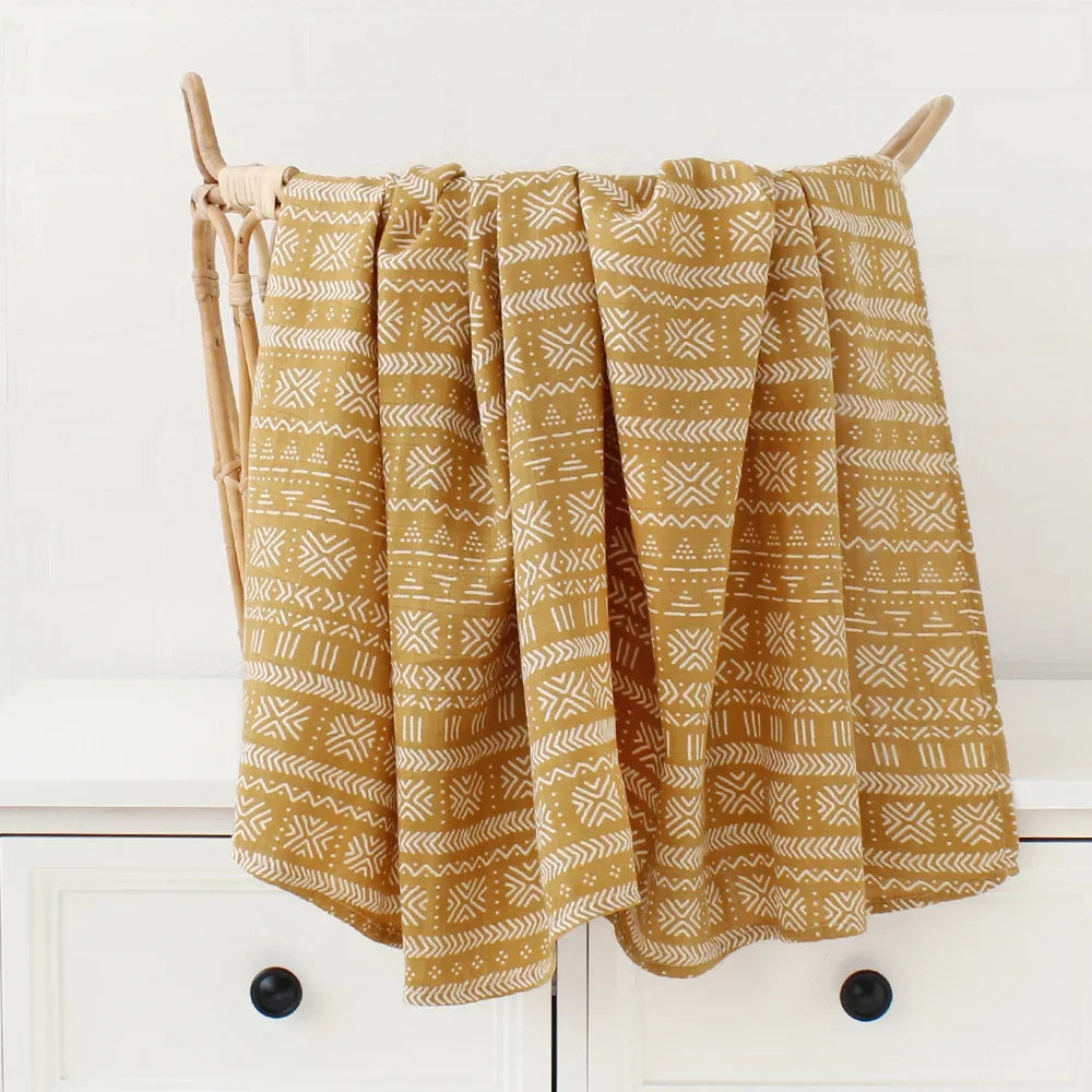Muslin Bamboo Cotton Baby Blanket Swaddle - Soft and breathable