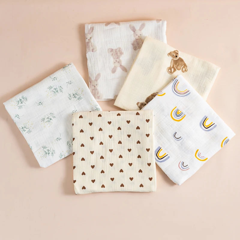 Baby Blanket Muslin Cotton Swaddle 2 Layer Cotton