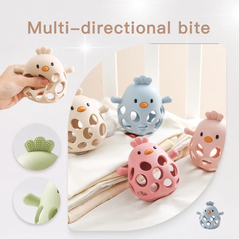 Cute Chick Infant Silicone BPA Free Teething toy Baby Accessories Toys Gift