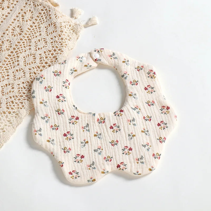 Cotton Gauze Baby Bibs Solid Color