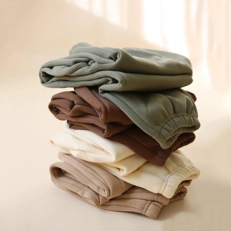 2Pcs Fleece Cotton Spandex Baby Clothes Sweatshirt + Pants