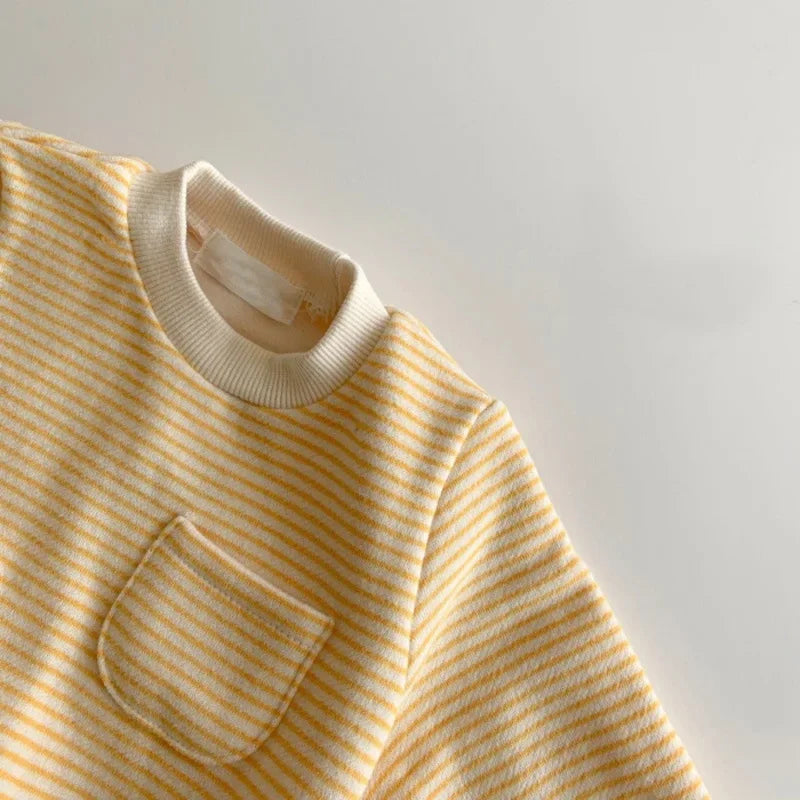 Unisex Striped Long Sleeve Baby & Toddler Romper – Soft Cotton One-Piece Outfit