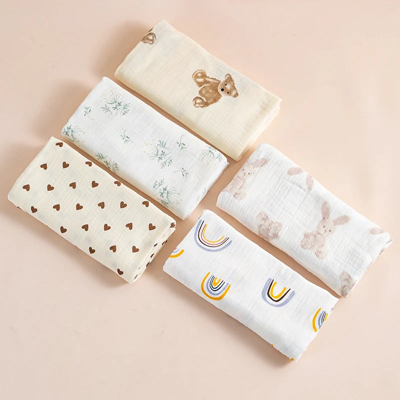 Baby Blanket Muslin Cotton Swaddle 2 Layer Cotton