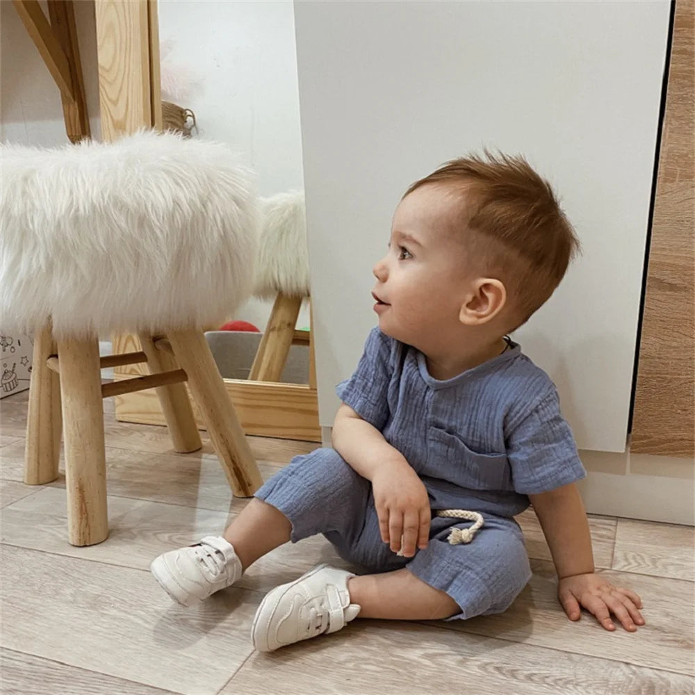 Organic Cotton Baby Clothes Set Summer Casual Tops Shorts for Boys Girls Baby Essentials
