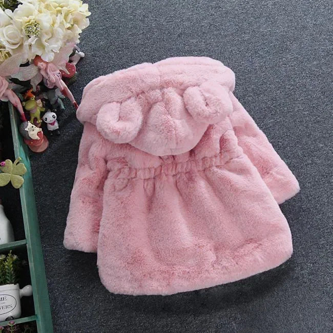 Winter Baby & Toddler Girls Faux Fur Coat – Soft Warm Infant Toddler Outfit