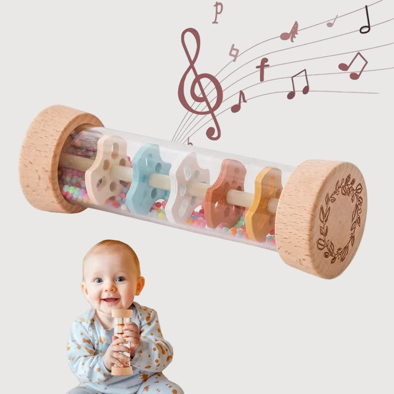 Montessori Baby Rain Stick Rainbow Hourglass
