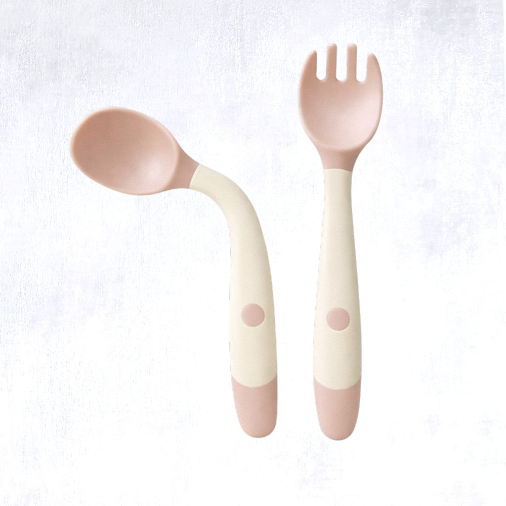 +More Colors - Baby Self-Feeding Spoon Set 2 Pcs – 360° Twist Anti-Drop Silicone Training Utensils