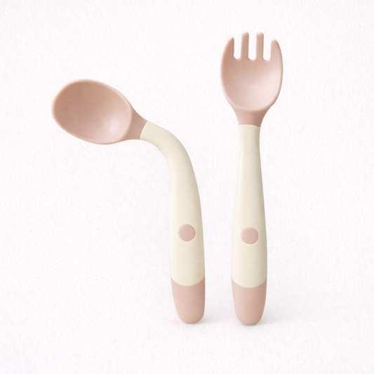 +More Colors - Baby Self-Feeding Spoon Set 2 Pcs – 360° Twist Anti-Drop Silicone Training Utensils