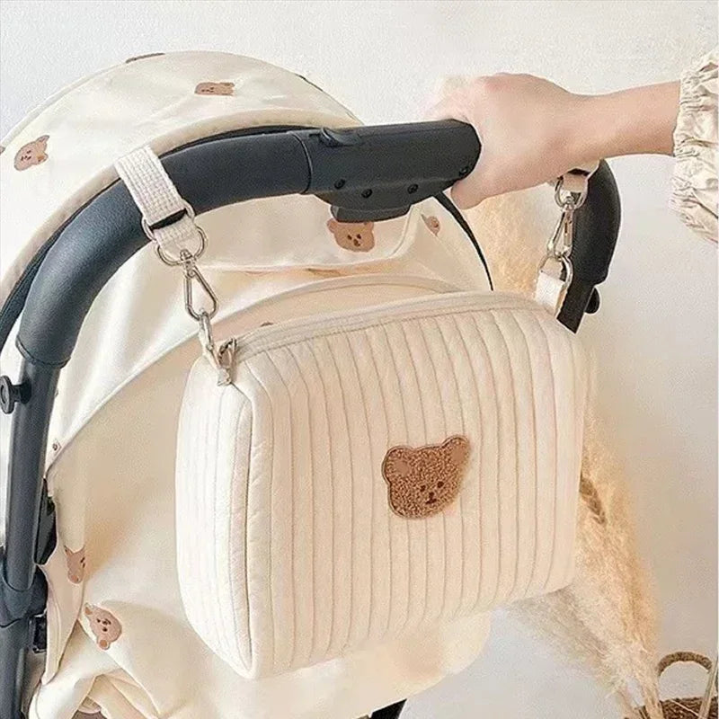 Portable Stroller Nappy Bag Quilted Baby Diaper Caddy Organizer