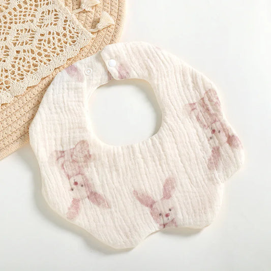 Cotton Gauze Baby Bibs Solid Color 