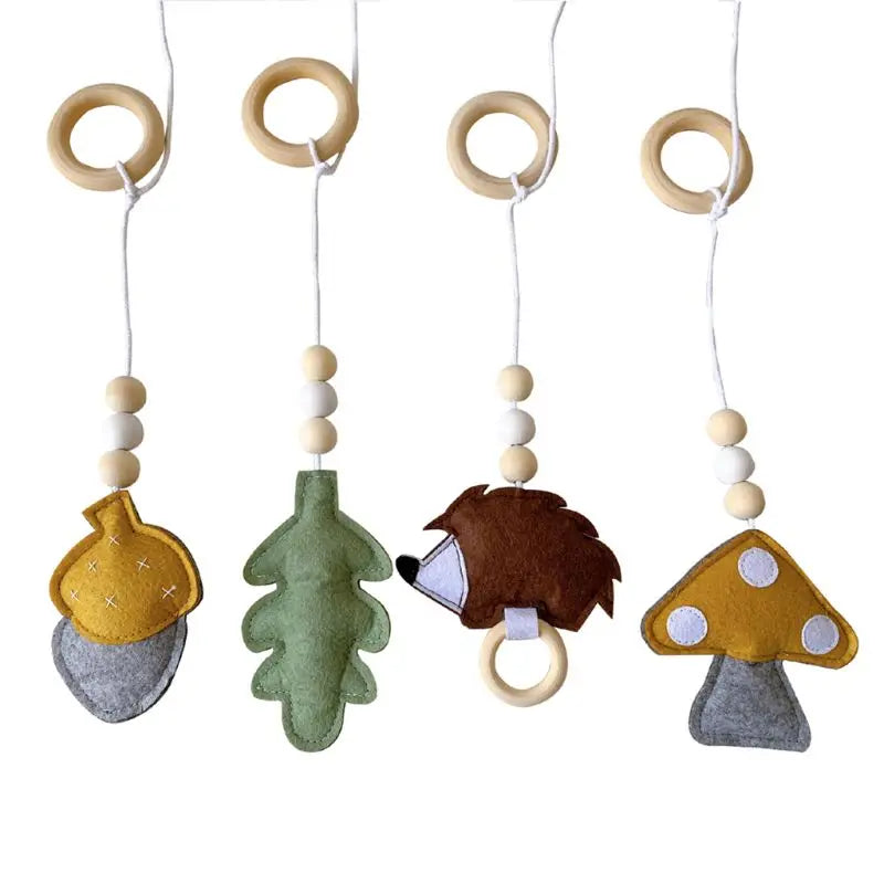 +More Colors - 3-4Pcs Set Knitted Nordic Cartoon Baby Wooden Rabbit Ear Toy (Only)