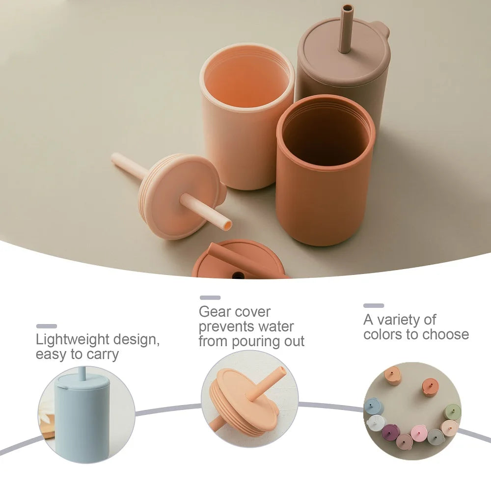 +More Colors - Baby Silicone Feeding Sippy Cup – Solid BPA-Free Kids Drinking Cup for Toddlers