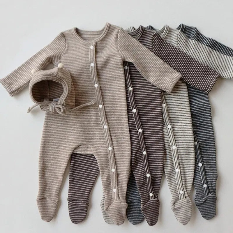 +More Colors - Cotton Striped Long Sleeve Baby Winter Outfit – Cozy Cotton Clothing for Boys & Girls
