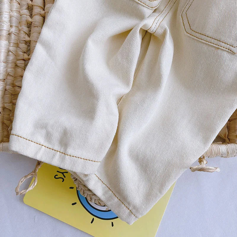 Cotton Autumn Denim Jeans for Kids – Unisex Baby Girls & Boys