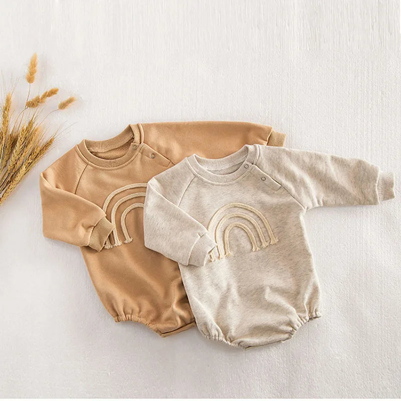 +More Color Options Casual Baby Unisex Long Sleeve Rompers