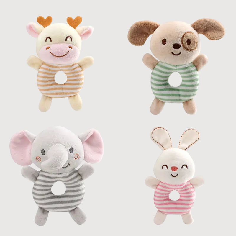 +More Colors - Cloth Baby Rattle Toys Cartoon Animals Plush Infant Hand Ring