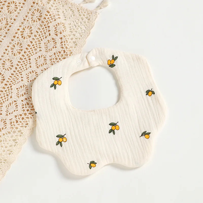 Cotton Gauze Baby Bibs Solid Color