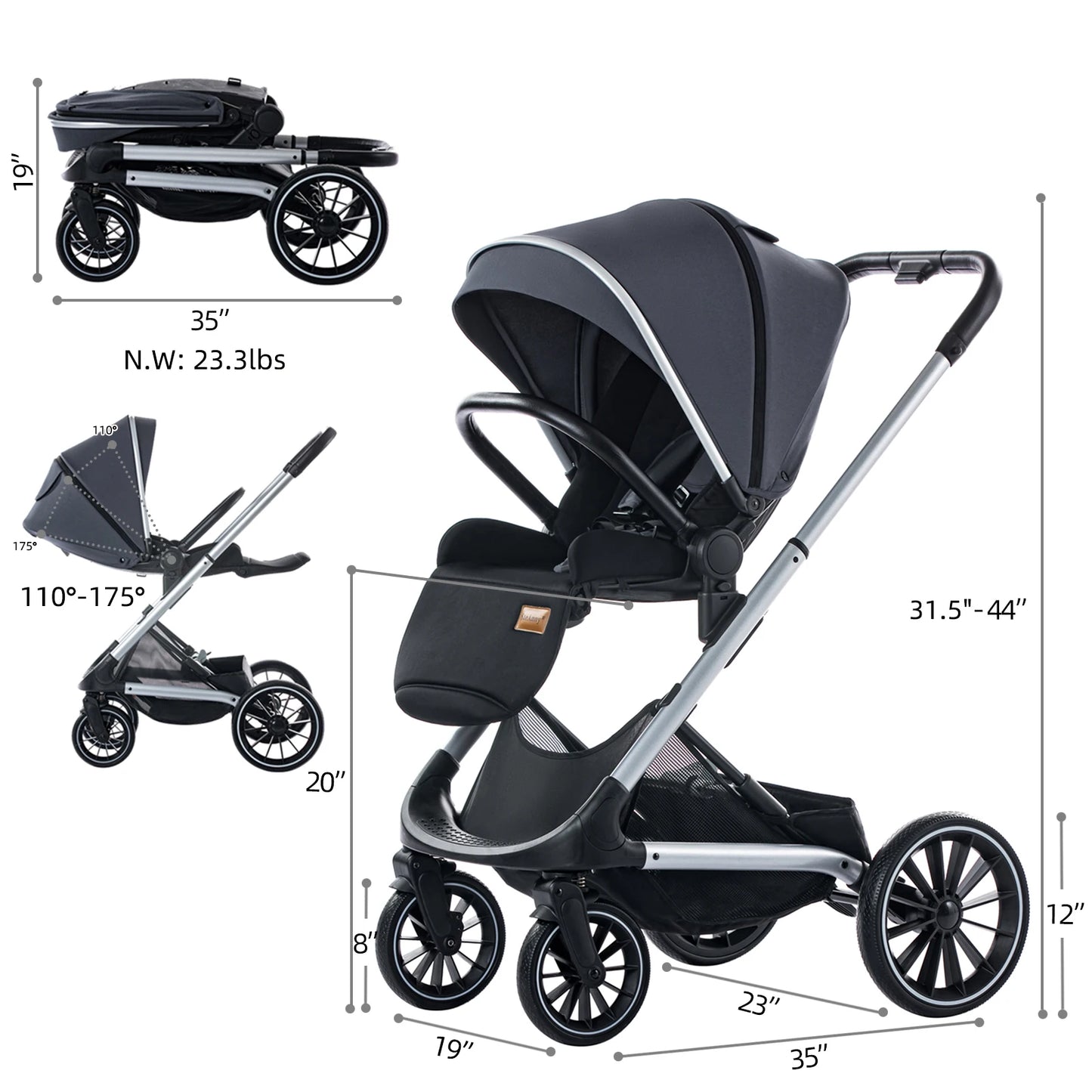 The Luxe Convertible Baby & Toddler Stroller