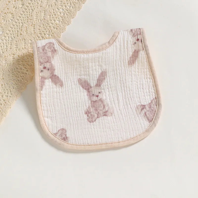 Cotton Gauze Baby Bibs Solid Color
