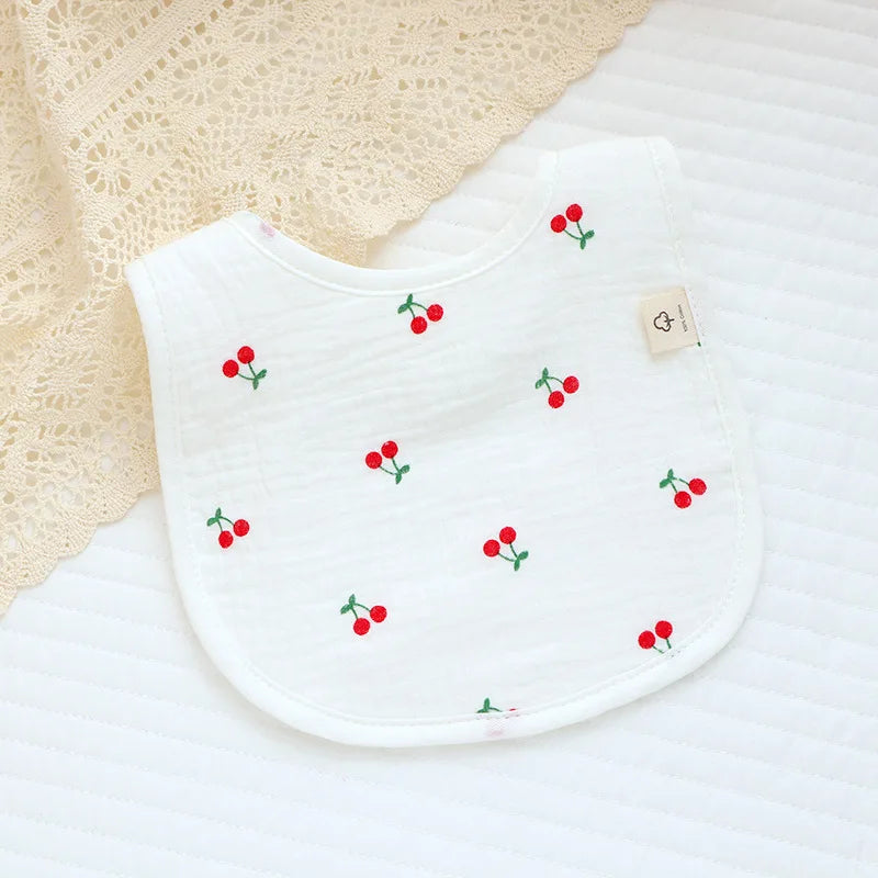 Cotton Gauze Baby Bibs Solid Color