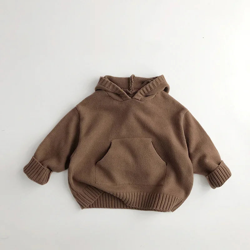 Fine Knit Children Boys/Girl Sweaters Hoodie Knit