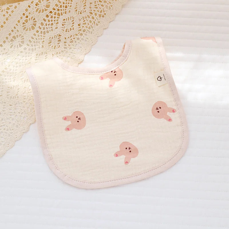 Cotton Gauze Baby Bibs Solid Color