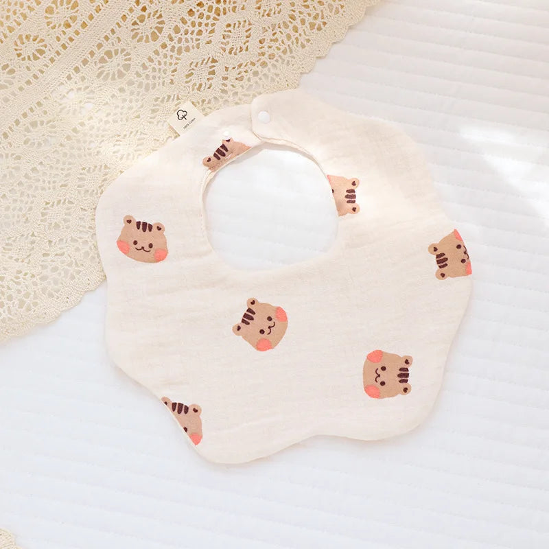 Cotton Gauze Baby Bibs Solid Color