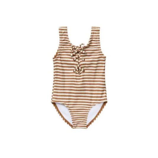 Baby & Toddler Girls’ Striped One-Piece Swimsuit – Classic Beach & Pool Swimwear