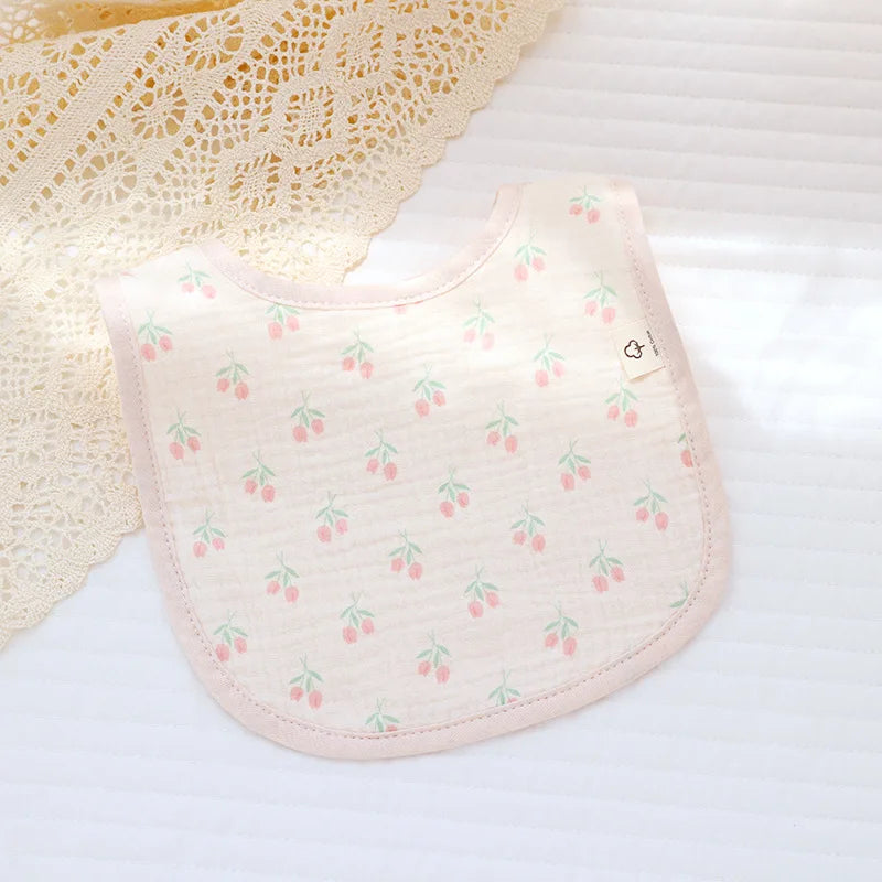 Cotton Gauze Baby Bibs Solid Color