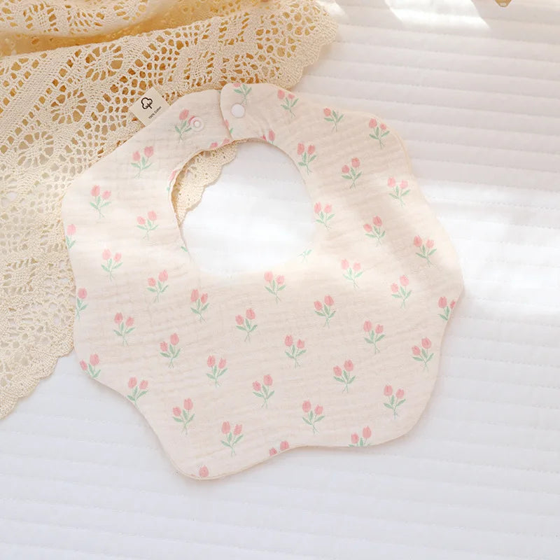 Cotton Gauze Baby Bibs Solid Color