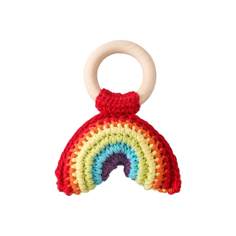 +More Colors - 1pc Baby Crochet Wood Rattle Toy
