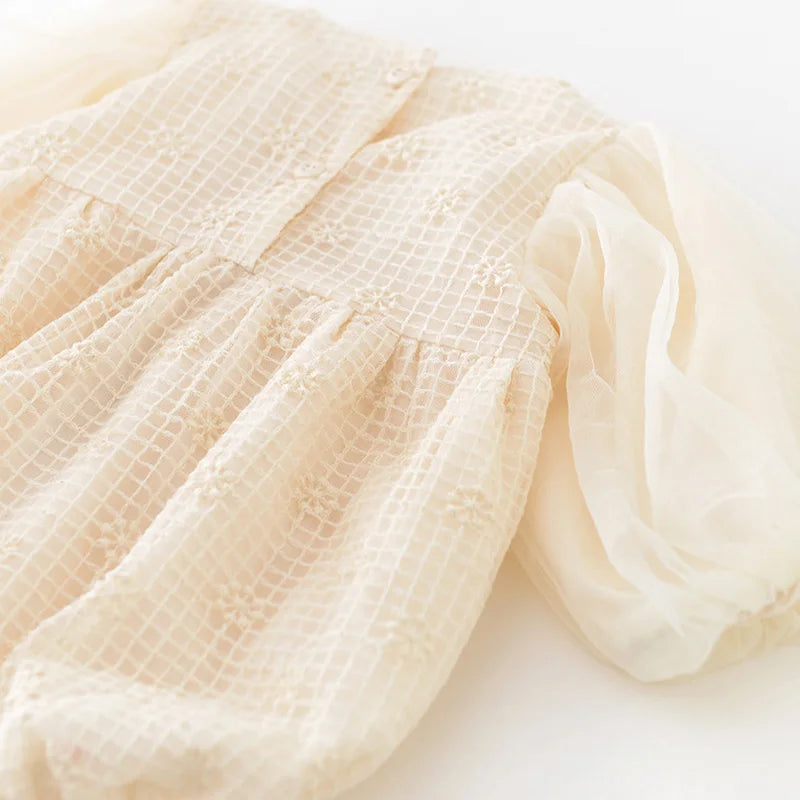 Cotton Baby Girls Puff Sleeve Toddler Outfit – Soft & Stylish