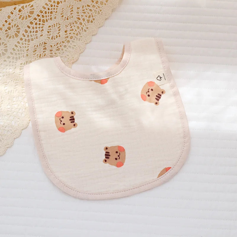 Cotton Gauze Baby Bibs Solid Color