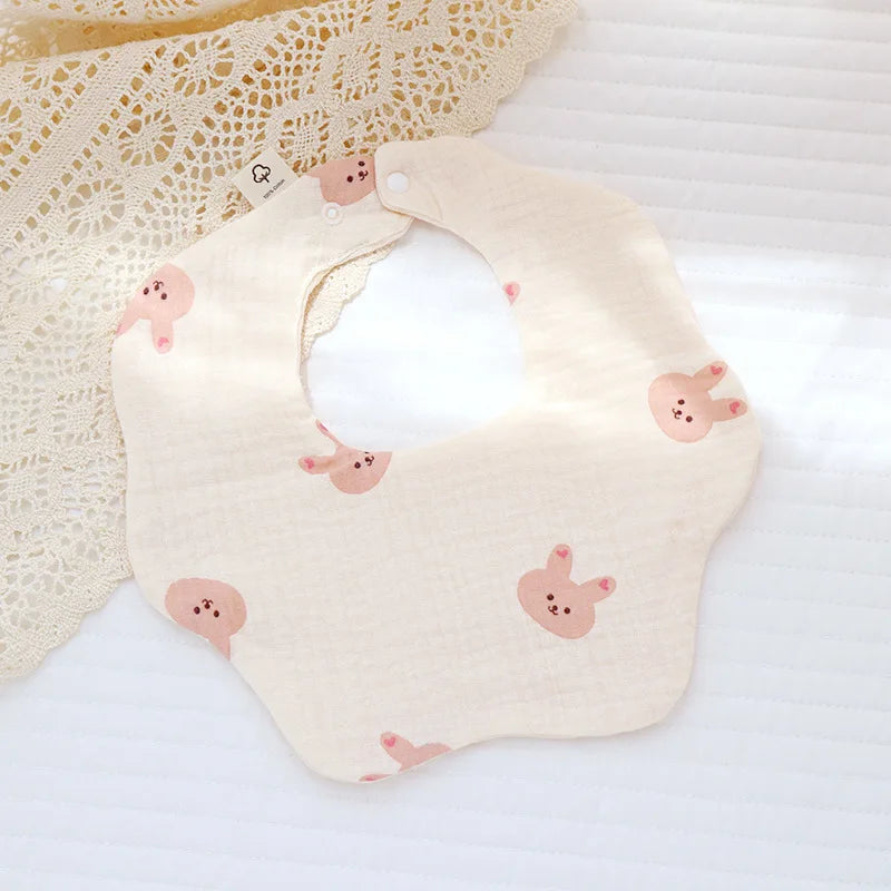 Cotton Gauze Baby Bibs Solid Color