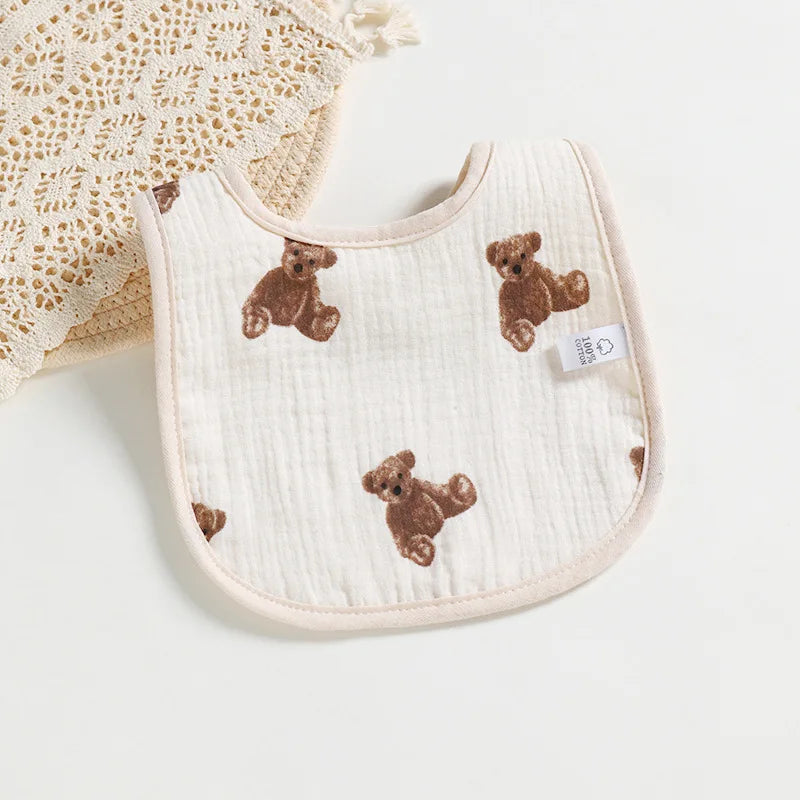 Cotton Gauze Baby Bibs Solid Color