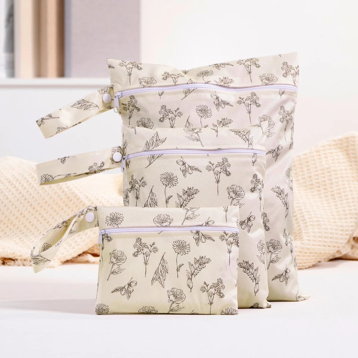 3PC Set - Waterproof Recycled Fabric Portable Diaper Bag