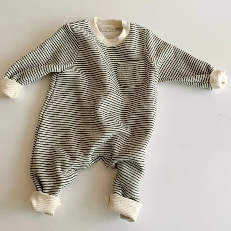 +More Colors - Unisex Striped Long Sleeve Baby & Toddler Romper – Soft Cotton One-Piece Outfit