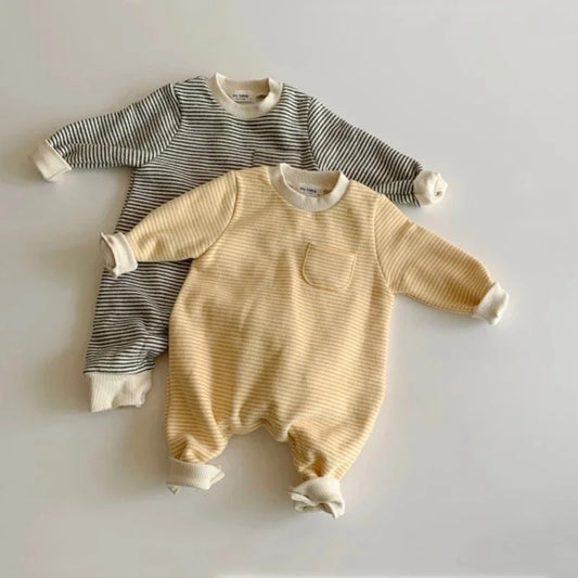 +More Colors - Unisex Striped Long Sleeve Baby & Toddler Romper – Soft Cotton One-Piece Outfit